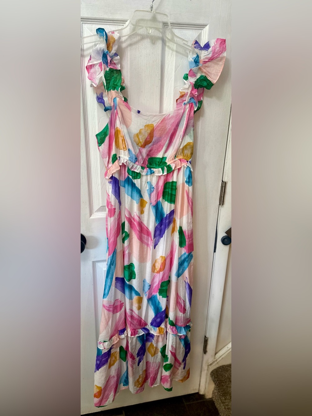 Blu Pepper Brush Stroke Ruffle Midi Sundress - Picture 3 of 7